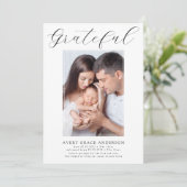 感謝・モダンScript Photo Preemie誕生 案内状 (スタンド正面)