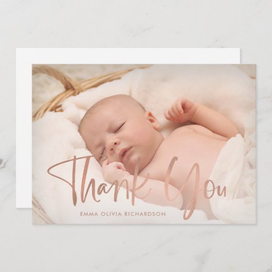 感謝 |写真エレガントの誕生発表 案内状 (正面/裏面)