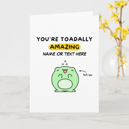 感謝 |可愛おもしろいい | Toadally Amazing カード (黄色い花)