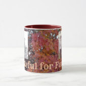 感謝 |家族の写真 |紅葉背景 マグカップ (中央)