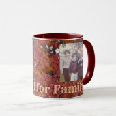 感謝 |家族の写真 |紅葉背景 マグカップ (正面右)