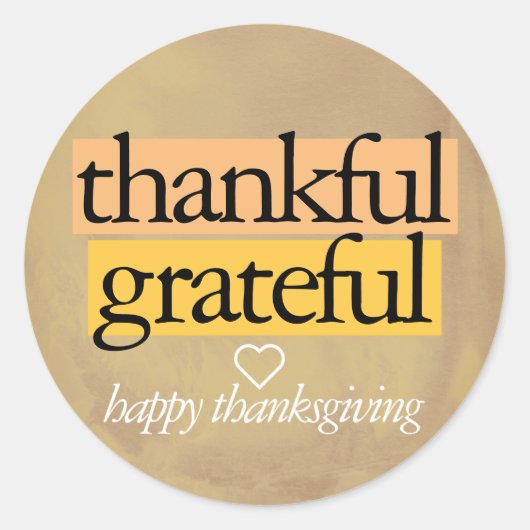 感謝：幸せな感謝 ラウンドシール (正面)