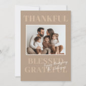 感謝 幸せ 感謝  中立 感謝祭 招待状 (正面)