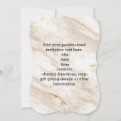 感謝 感激 祝福 現代的大理石 羽毛 招待状 (裏面)