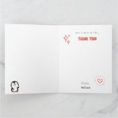 感謝/感謝の折り畳みペンギンのカード サンキューカード (内部)