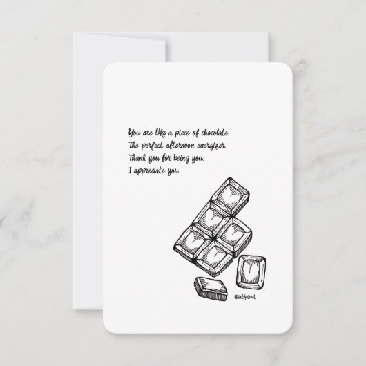 感謝，感謝カード – チョコレート，フラット (正面)