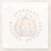 感謝、感謝賛美のフローラカボチャ ガラスコースター (裏面)