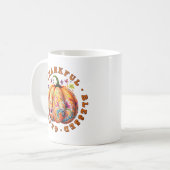 感謝、感謝賛美のフローラカボチャ コーヒーマグカップ (正面左)