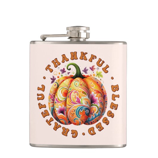 感謝、感謝賛美のフローラカボチャ フラスク (正面)
