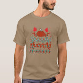 感謝 感謝 ありがたい カボチャ 楽しい 秋のデザイン Tシャツ (正面)