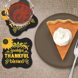 感謝、感謝、ひまわり賛美の花 ペーパーコースター