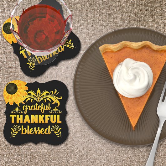 感謝、感謝、ひまわり賛美の花 ペーパーコースター