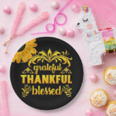 感謝、感謝、ひまわり賛美の花 ペーパープレート (パーティー)