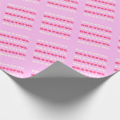 感謝，感謝，感謝，感謝引用文，ピンク，休日 ラッピングペーパー (角)