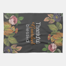 感謝、感謝、賛美ヴィンテージ秋フローラ キッチンタオル