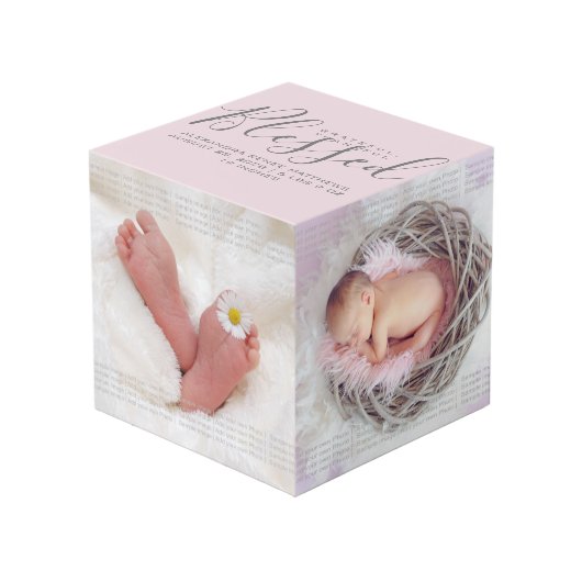 感謝、感謝、賛美名前をカスタムすると4枚の写真 フォトキューブ (正面アングル)