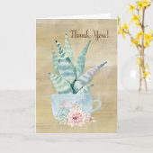 感謝!水彩サボテン カード (黄色い花)