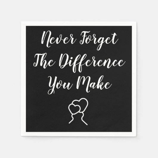 感謝 – 決忘れして違いを作らない スタンダードカクテルナプキン (正面)