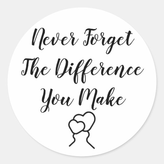 感謝 – 決忘れして違いを作らない ラウンドシール (正面)