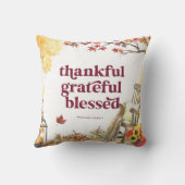 感謝 秋の感謝祭モノグラム クッション (裏面)