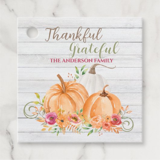 感謝 |秋秋かぼちゃ水彩 フェイバータグ (正面)