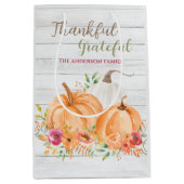 感謝 |秋秋かぼちゃ水彩 ミディアムペーパーバッグ (正面)