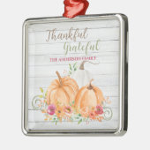 感謝 |秋秋かぼちゃ水彩 メタルオーナメント (左)