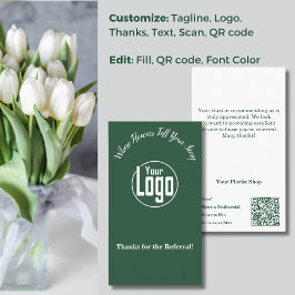 感謝：花屋の紹介ありがとう 名刺
