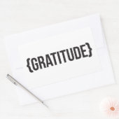 感謝 – 角括弧 – 白黒 長方形シール (封筒)