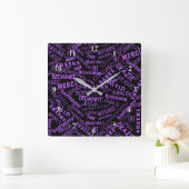 感謝! – 言数々の語 – 世国際的界 スクエア壁時計 (ホーム)