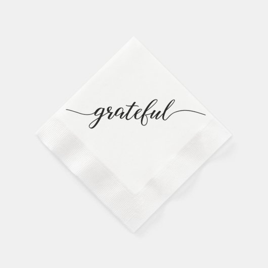 感謝 | 長い尾を持つ感謝祭のスクリプトフォント 縁ありカクテルナプキン (角)