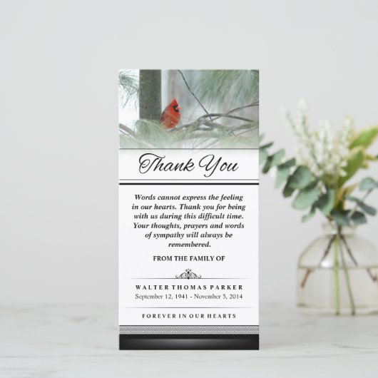 感謝(鳥)ショウジョウコウカンチョウ鳥の言葉は表現できない サンキューカード (スタンド正面)