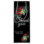 感謝 黒 ポインセチア 花束 ワインギフトバッグ (裏面)