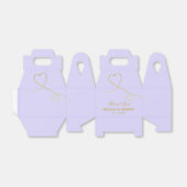 感謝 | 2つの金ゴールドハート |パーソナライズされた結婚s フェイバーボックス (折り畳みなし)