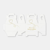 感謝 | 2つの金ゴールドハート |パーソナライズされた結婚s フェイバーボックス (折り畳みなし)