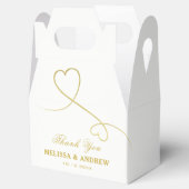感謝 | 2つの金ゴールドハート |パーソナライズされた結婚s フェイバーボックス (オープン)