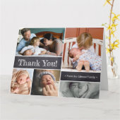 感謝 | 2枚目のベビー写真 カード (黄色い花)