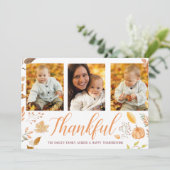 "感謝" 3写真秋フローラ収穫 シーズンカード (スタンド正面)