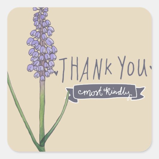 感謝Hyacinth スクエアシール (正面)