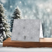 感謝SNOW MUCHピンクのスノーフレーク赤ちゃんシャワー サンキューカード