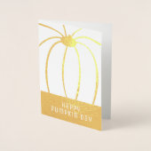 感謝Thanksgiving Thank for You Pumpkin Foil Card 箔カード (正面)