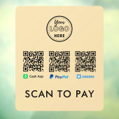 感謝Venmo Paypal CashAppスキャンしてロゴを支払う ウィンドウサイン (シート3)