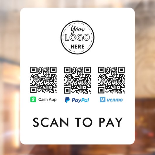 感謝Venmo Paypal CashAppスキャンしてロゴを支払う ウィンドウサイン (シート2)