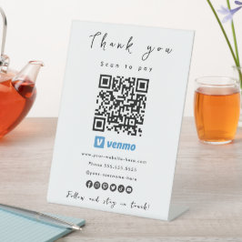 感謝Venmo QRコードスキャンを支払う白 台座サイン