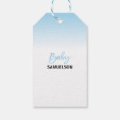 感謝YOU Elephant Blue BOY MOMMY & BABY SHOWER ギフトタグ (裏面)