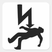 感電の記号の危険 スクエアシール (正面)