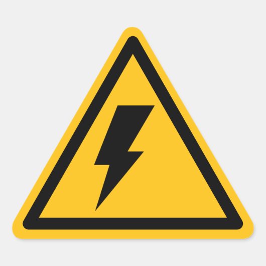 感電警告サイン 三角形シール (正面)