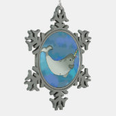 慈善のためのクリスマスNarwhal スノーフレークピューターオーナメント (左)