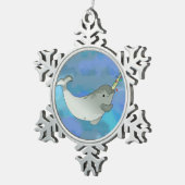 慈善のためのクリスマスNarwhal スノーフレークピューターオーナメント (右)