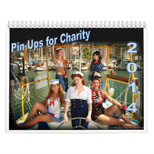 慈善のカレンダーのための2014のPinUps カレンダー
